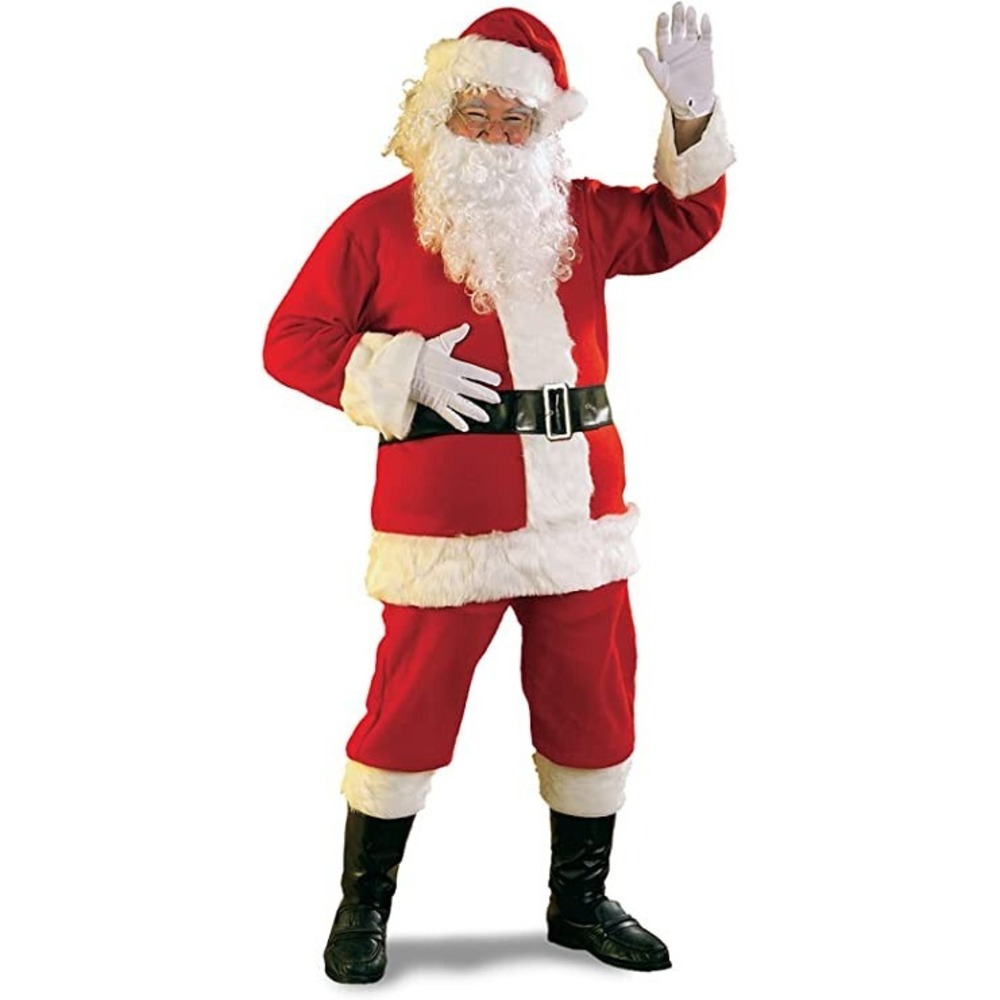 Deluxe Ultra Velvet Santa Suit With Gloves Adult Sized Costumes, Standard